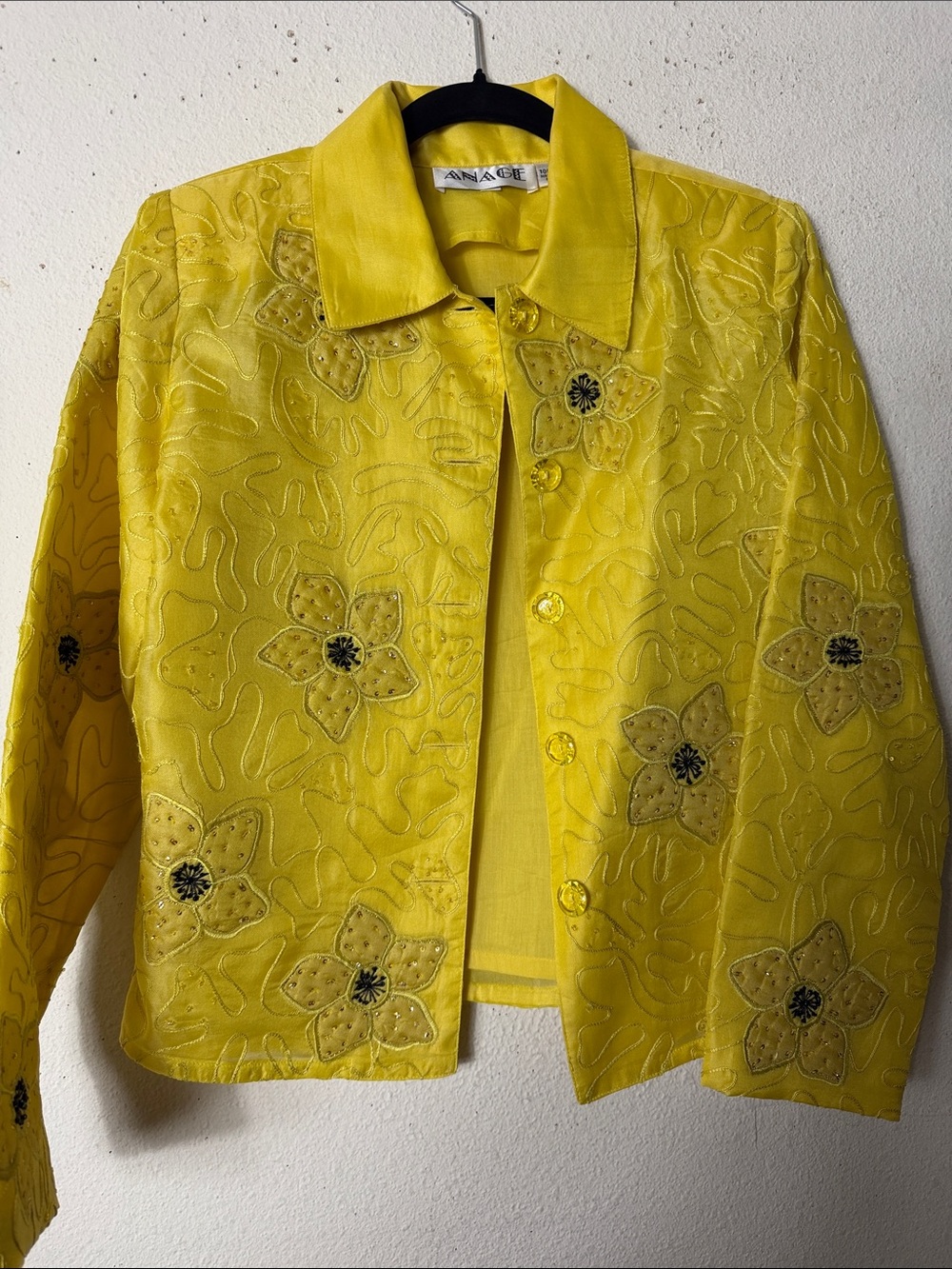 Vintage Anage 100% Silk Embroidered Jacket S